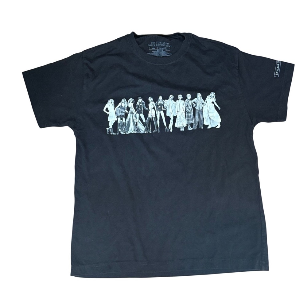 Taylor Swift TTPD Eras Graphic T-Shirt Small/Med Black Swiftie Dark Academia
